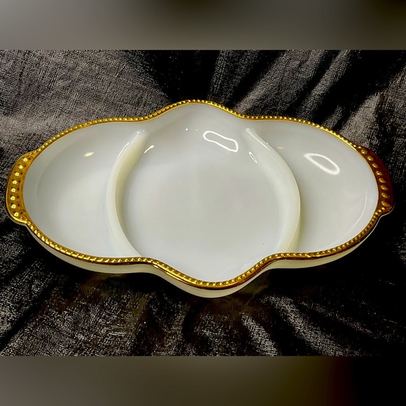 Fire King Dining Vintage Fire King Milk Glass Divided Relish
